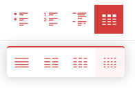 Docsie table block icon with four column option highlighted