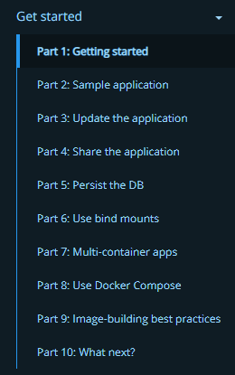 Docker文档中的标题结构示例