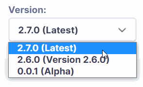 Version picker in Docsie Portal